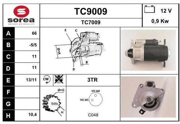 SNRA TC9009 Starter TC9009