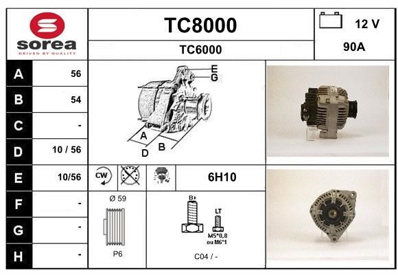 SNRA TC8000 Alternator TC8000