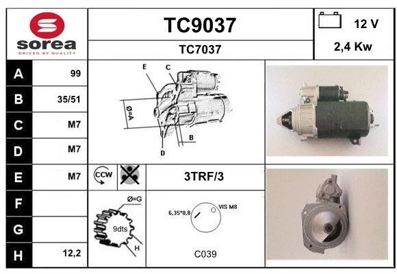 SNRA TC9037 Starter TC9037