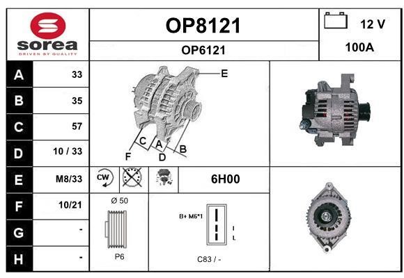 SNRA OP8121 Alternator OP8121
