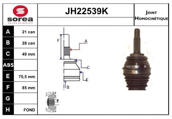 SNRA JH22539K Joint Kit, drive shaft JH22539K