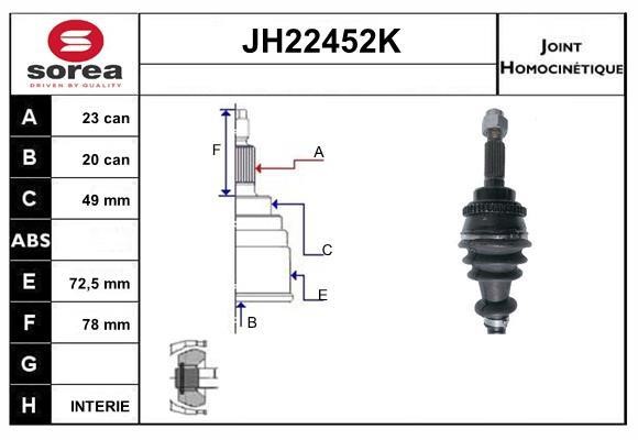 SNRA JH22452K CV joint JH22452K