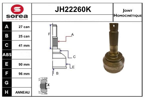 SNRA JH22260K CV joint JH22260K