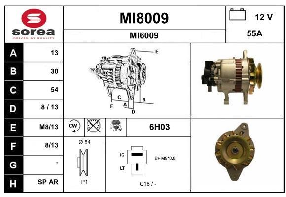 SNRA MI8009 Alternator MI8009