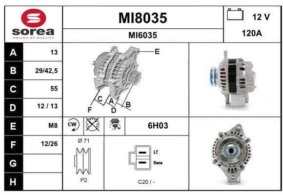 SNRA MI8035 Alternator MI8035