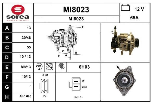 SNRA MI8023 Alternator MI8023