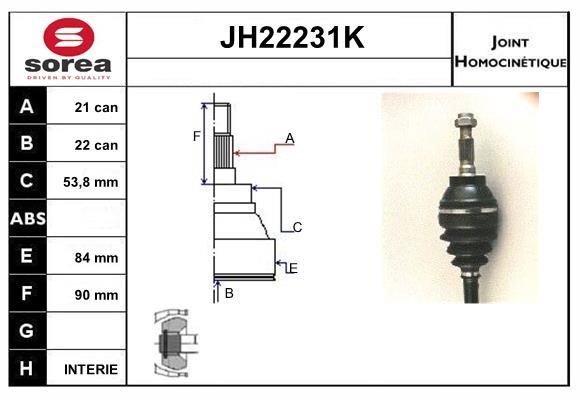 SNRA JH22231K CV joint JH22231K