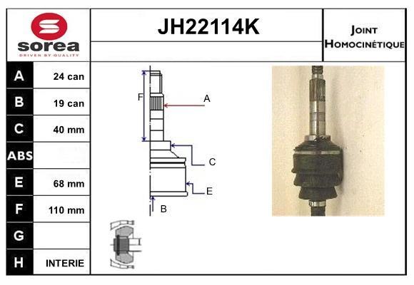 SNRA JH22114K CV joint JH22114K