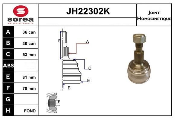 SNRA JH22302K CV joint JH22302K