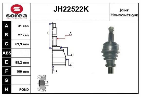 SNRA JH22522K CV joint JH22522K