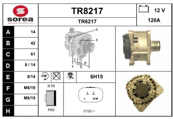SNRA TR8217 Alternator TR8217