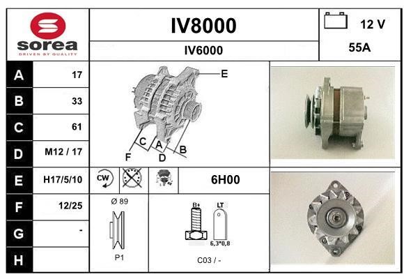 SNRA IV8000 Alternator IV8000