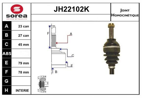 SNRA JH22102K CV joint JH22102K