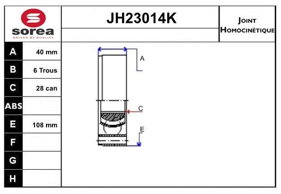 SNRA JH23014K CV joint JH23014K