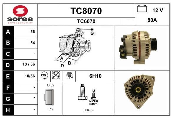 SNRA TC8070 Alternator TC8070