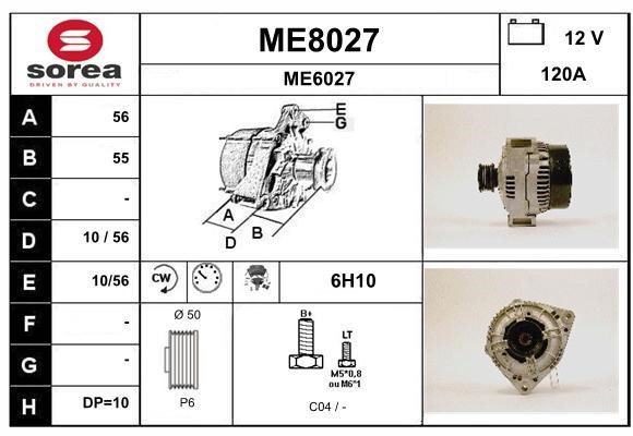 SNRA ME8027 Alternator ME8027