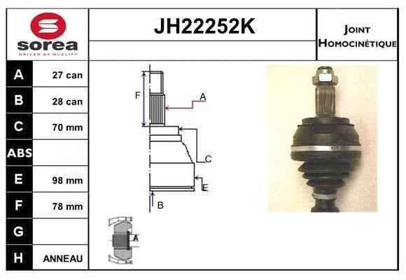 SNRA JH22252K CV joint JH22252K
