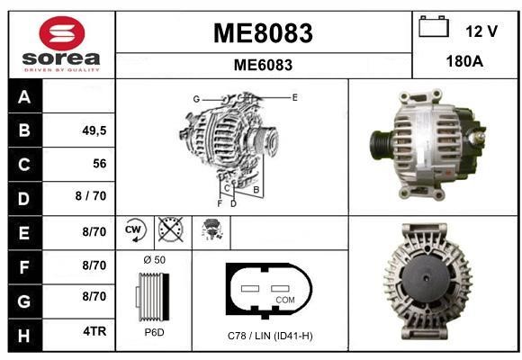 SNRA ME8083 Alternator ME8083