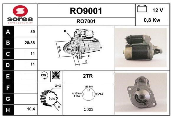SNRA RO9001 Starter RO9001