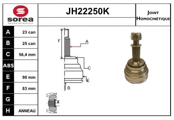 SNRA JH22250K CV joint JH22250K