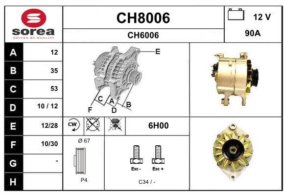 SNRA CH8006 Alternator CH8006
