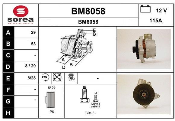 SNRA BM8058 Alternator BM8058