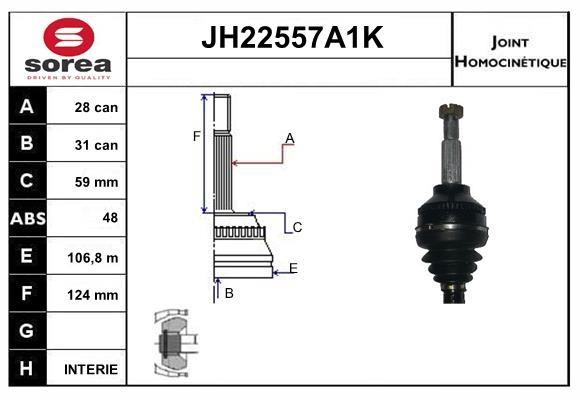 SNRA JH22557A1K Joint Kit, drive shaft JH22557A1K