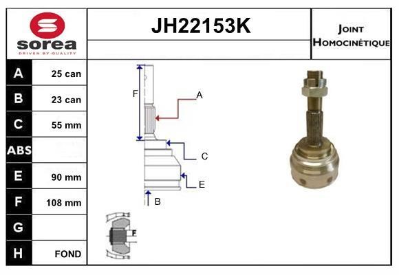 SNRA JH22153K CV joint JH22153K