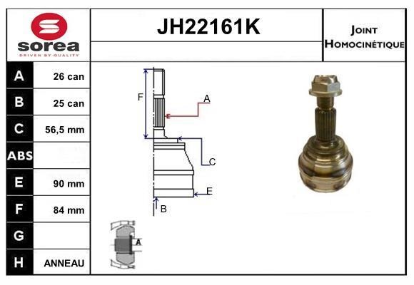 SNRA JH22161K CV joint JH22161K