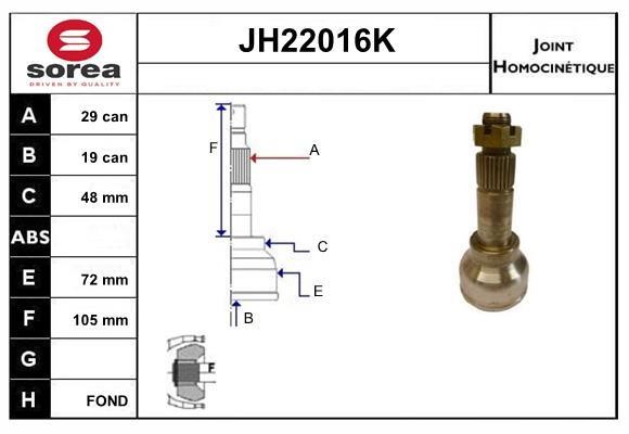 SNRA JH22016K CV joint JH22016K