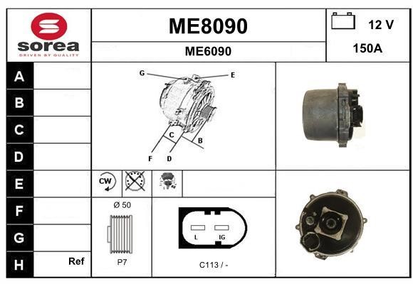 SNRA ME8090 Alternator ME8090