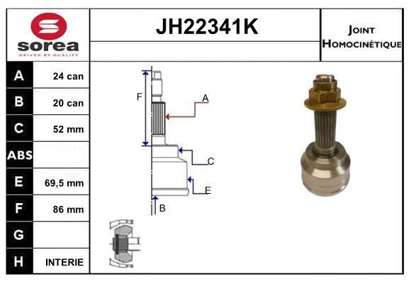 SNRA JH22341K CV joint JH22341K