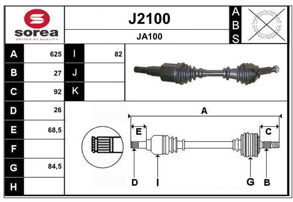 SNRA J2100 Drive Shaft J2100