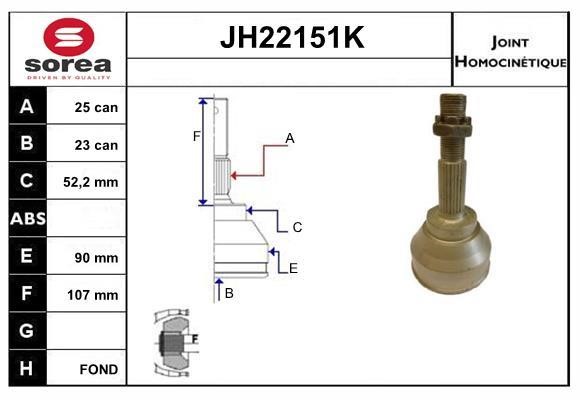 SNRA JH22151K CV joint JH22151K