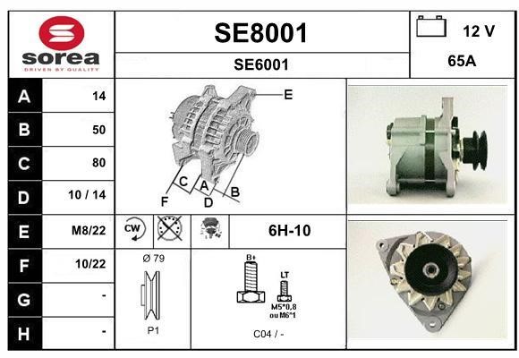 SNRA SE8001 Alternator SE8001