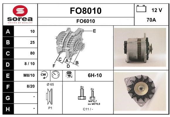 SNRA FO8010 Alternator FO8010