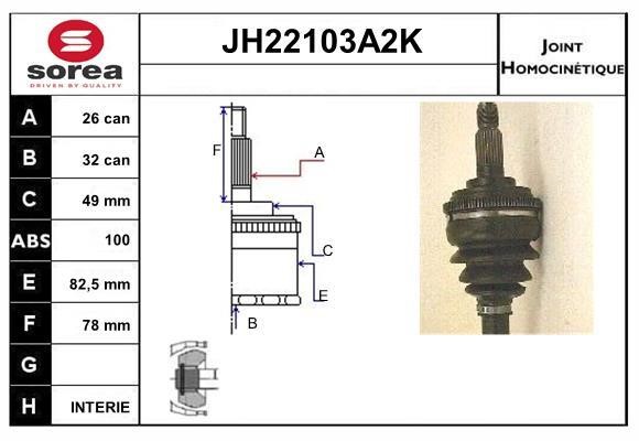 SNRA JH22103A2K CV joint JH22103A2K