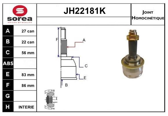 SNRA JH22181K CV joint JH22181K