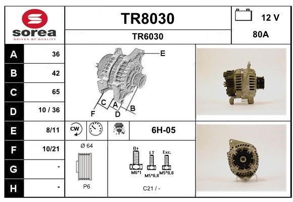 SNRA TR8030 Alternator TR8030