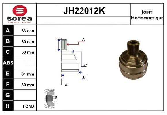 SNRA JH22012K CV joint JH22012K