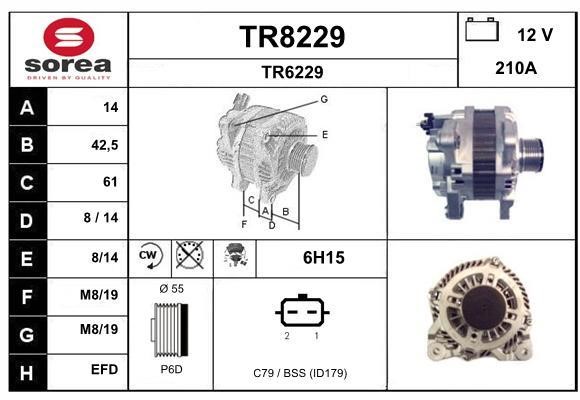 SNRA TR8229 Alternator TR8229