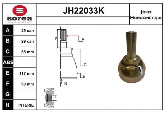 SNRA JH22033K CV joint JH22033K