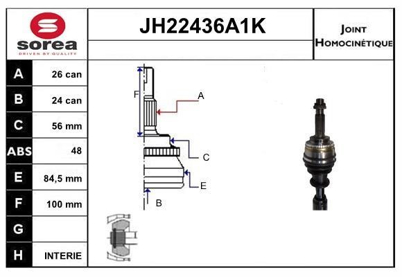 SNRA JH22436A1K CV joint JH22436A1K