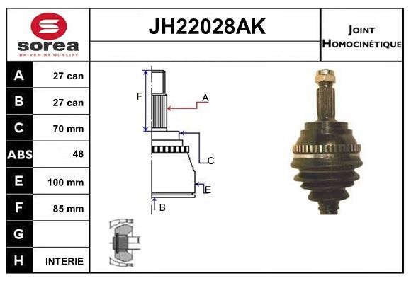 SNRA JH22028AK CV joint JH22028AK