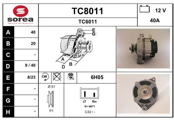 SNRA TC8011 Alternator TC8011