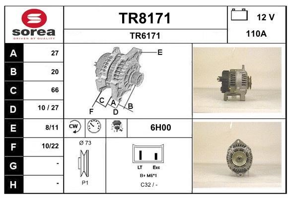 SNRA TR8171 Alternator TR8171