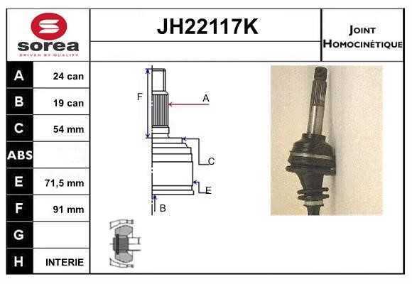 SNRA JH22117K CV joint JH22117K