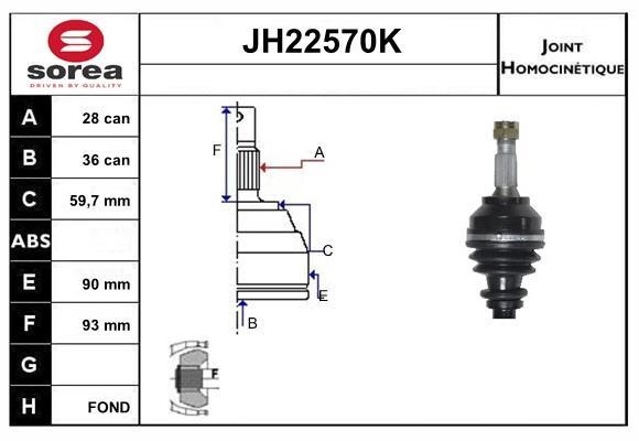 SNRA JH22570K Joint Kit, drive shaft JH22570K