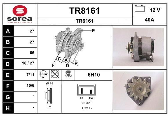 SNRA TR8161 Alternator TR8161