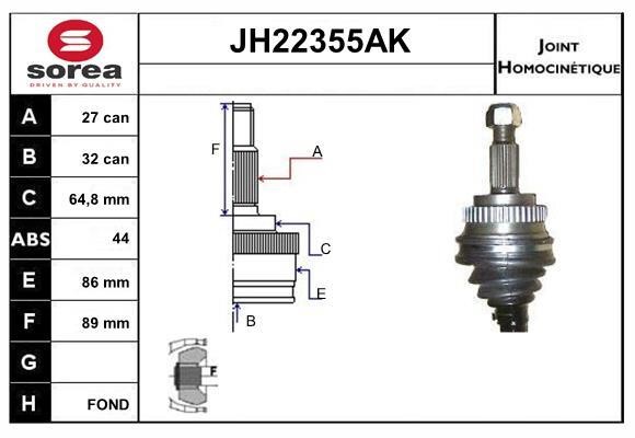SNRA JH22355AK CV joint JH22355AK